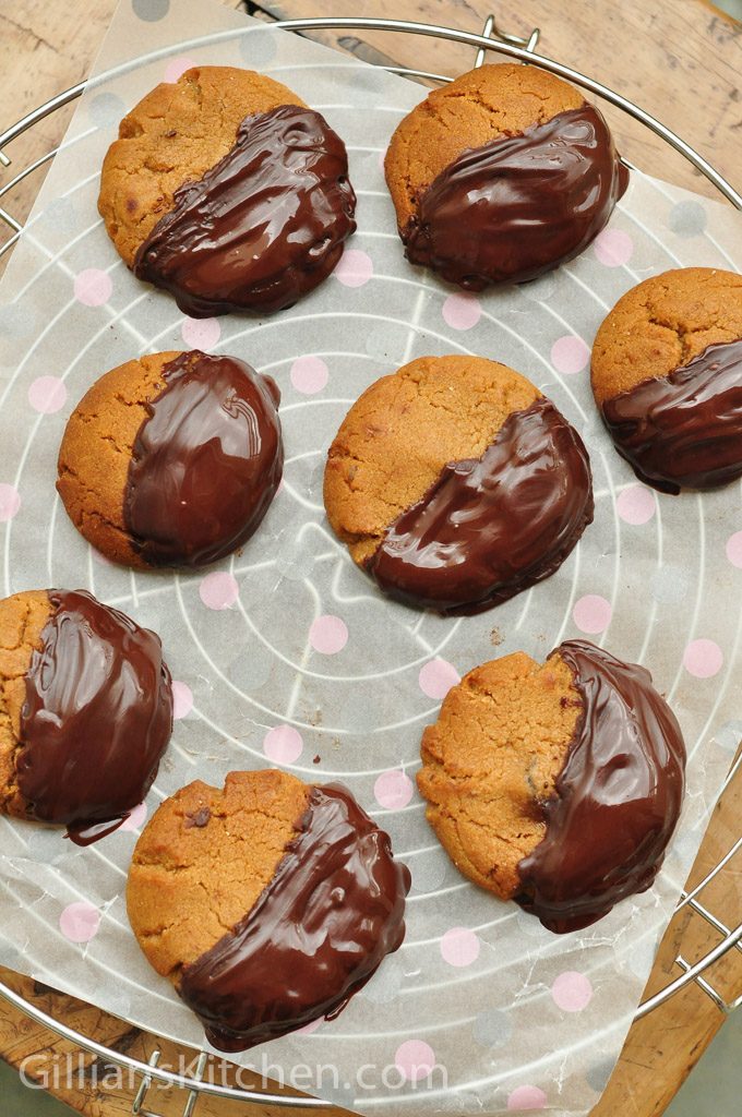 ginger nut biscuits just coated in chocolate
