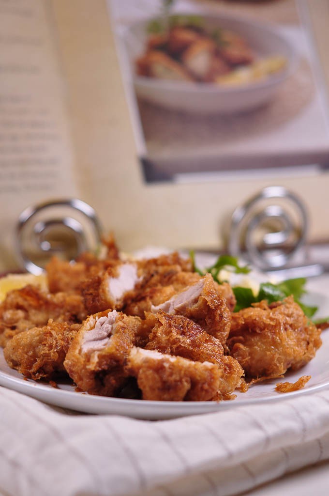 Italian Fried Chicken chicken morsels fried with recipe book